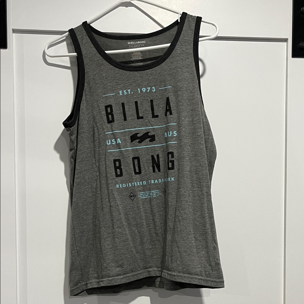 Billabong Gray Tank Top with Black Trim